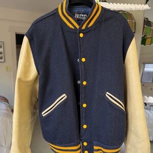 Navy and Cream Varsity Jacket